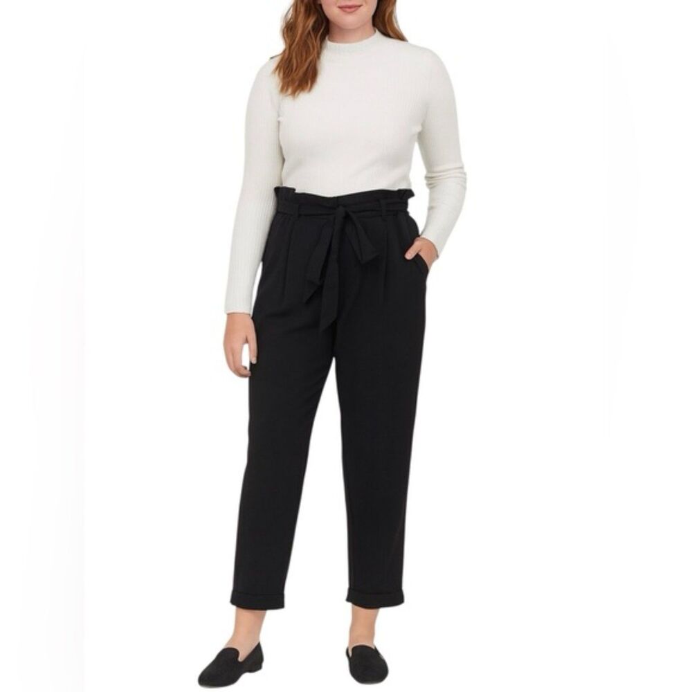 Sienna Sky Women’s Paperbag Waist Pants in Black | Size M